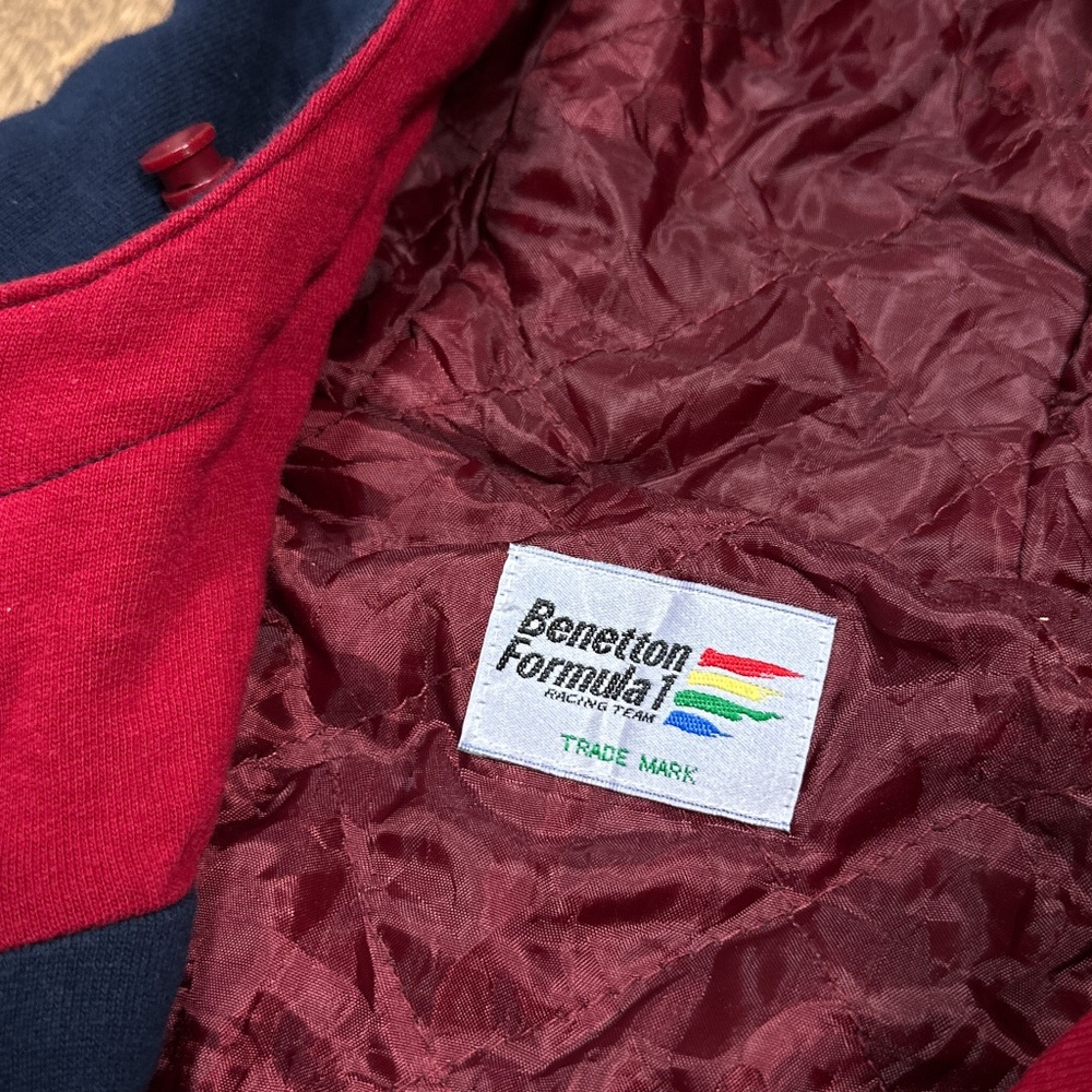Vintage 90s Benetton F1 Formula 1 Racing Team Cotton Quilted Jacket Mens OS - Picture 4 of 10
